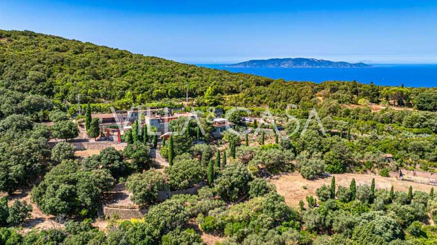 Villa Joe Pomodoro avec vue sur la mer à Monte Argentario