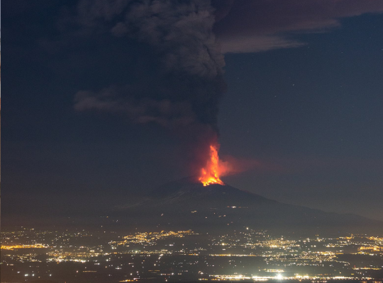 Éruption volcanique en Sicile